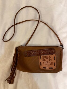 Original Two Bar West Real Leather Crossbody Bag